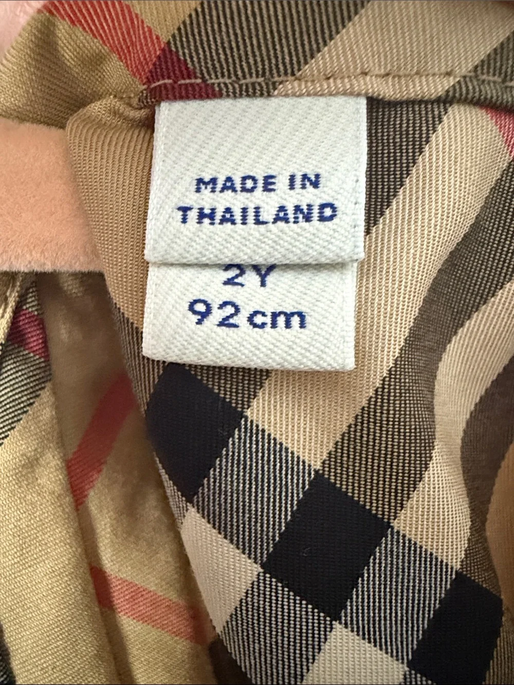 Burberry Girls Tan Check Pleated Sleeveless Dress Size 2Y